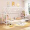 Twin Size Montessori Floor House Bed with Detachable Storage Shelves